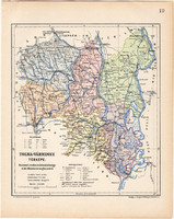 Tolna County Map 1904 (3), County, Greater Hungary, original, kogutowicz elf, atlas