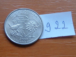 USA 25 CENT 1/4 DOLLÁR 2000 P (South Carolina), Réz-nikkellel futtatott réz, G. Washington #922