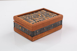 Copper inlaid wooden box