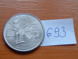 USA 25 CENT 1/4 DOLLÁR 2000 P (Massachusetts), Réz-nikkellel futtatott réz, G. Washington #693