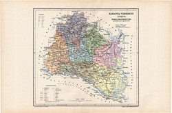 Baranya county map 1904 (3), county, great - hungary, original, kogutowicz elf, atlas