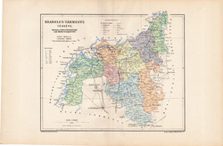 Szabolcs county map 1904 (3), county, great - hungary, original, kogutowicz elf, atlas