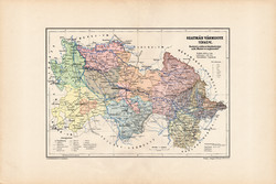 Map of Satu Mare County 1904 (3), county, Greater Hungary, original, kogutowicz elf, atlas