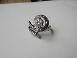 Csillogó köves, markazitos ezüst gyűrű, karácsonyra! - 1 Ft-os aukciók!
