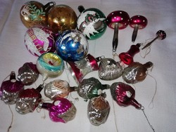 Old glass Christmas tree decorations 21 pcs