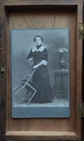 Zalaegerszegi keményhátú fotó ~1900 , nagy méretű, hölgy portréja, Saly Viktor műterme (T2/3)