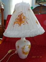 Herend porcelain table lamp. India basket decoration, hood apponyi pattern. Signed 7086. He has!