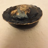 Cobalt blue gold decoration ring holder bonbonier