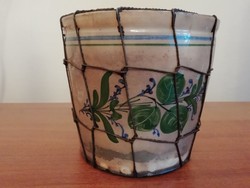 Antique flower patterned jar