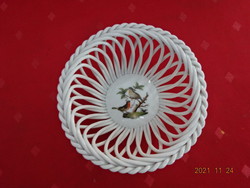 Herend porcelain basket, openwork, wicker, rothschild pattern, diameter 13 cm. He has!