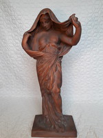 Óriási 62 cm Friedrich Goldschieder Wien ritka Art Deco terrakotta kerámia szobor