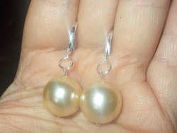 Óriás Krém színű Shell Pearl Gyöngy Fülbevaló