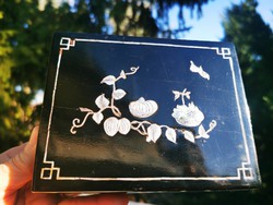 Antique mother of pearl Japanese lacquer box