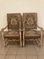 Armchair circa 1880, with tapestry upholstery 2pcs.