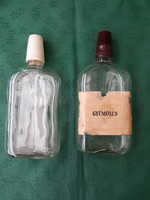 Old, flat bottle, with vinyl lid, 2dl, 2 pcs. Cheaper!
