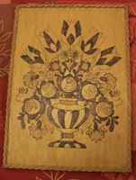 Intarziás falikép virágcsokor