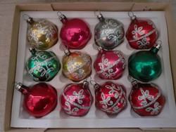 12 pieces in an old Christmas tree ornament box
