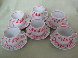 Hollóházi porcelain coffee cup 6-person coffee mocha set
