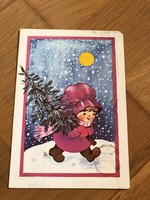 Aranyos Karácsonyi képeslap - Füzesi Zsuzsa rajz