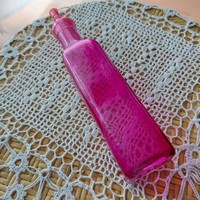 Antik ecetes / olajos tömör üveg,  gyönyörű magenta pink színben, hibátlan állapotú