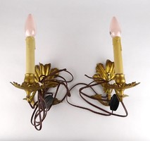 1G720 antique fire gold plated metal wall bracket in a pair from the 1800s