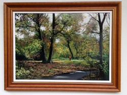 Gallery price 148.000.- Zoltán Hornyik walks in the park framed 64x84cm