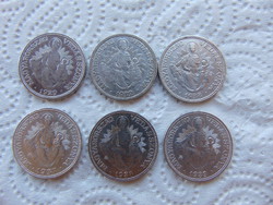 6 Pieces of silver 2 pengő lot! All different years
