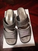 Branded silver gray women's size 39 - deichmann - claudia - shoes / slippers