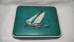 Collector polak kg weener (ems) metal box sailing ship decoration from the '60s