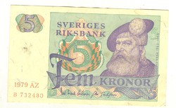 5 kronor korona 1979 Svédország