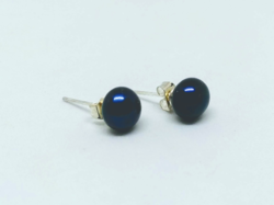 Black 6-7 mm freshwater pearl earrings