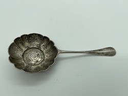 Antik ezüst teaszűrő kézi ritka
