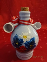 German porcelain, hand-painted antique brandy bottle and two heaps. He has!