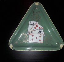 Poker patterned ashtray in enamel