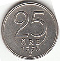 Swedish 25 guardian 1950 ag silver!
