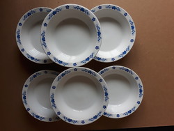 6 db Alföldi porcelán salátás / kompótos tál kék magyaros mintával