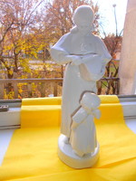 Zsolnay  nagy méretű kenyérszegő anya gyermekével fehér porcelán figura- körpecsétes