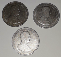 Miklós Horthy 1930s silver 5 pengos 3 pieces