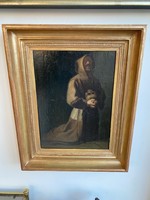 Francisco de Zurbarán: Meditáció - 200 éves másolat - reneszánsz festmény