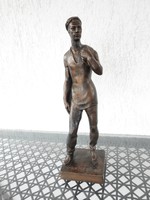 Stöckert Károly : munkás- hatalmas bronzírozott szobor