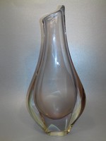 Cseh vastag falú üveg váza Miroslav Klinger a '60 - as évekből 26 cm magas