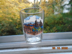 London tower with colorful painted numbered souvenir glasses