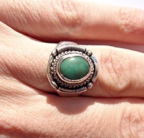 925-ös ezüst zöld köves gyűrű