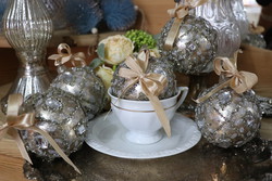 Beaded, rhinestone Christmas tree decorations