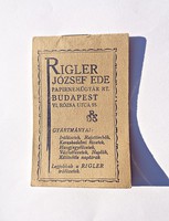 Rigler József Ede papírneműgyár Rt. 1939 naptár és jegyzetfüzet