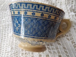 Antik Herendi kézzel festett, érett fajansz teás csésze szalagos jelzéssel 1884-1889