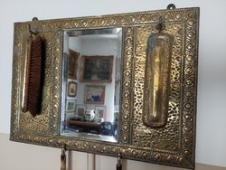 Art deco wall copper mirror set