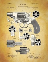 Régi antik revolver szabadalmi rajz Mason 1881 klasszikus amerikai forgótáras pisztoly lőfegyver