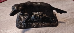 Régi bronz kutya szobor