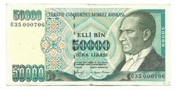 50000 líra 1989 Törökország